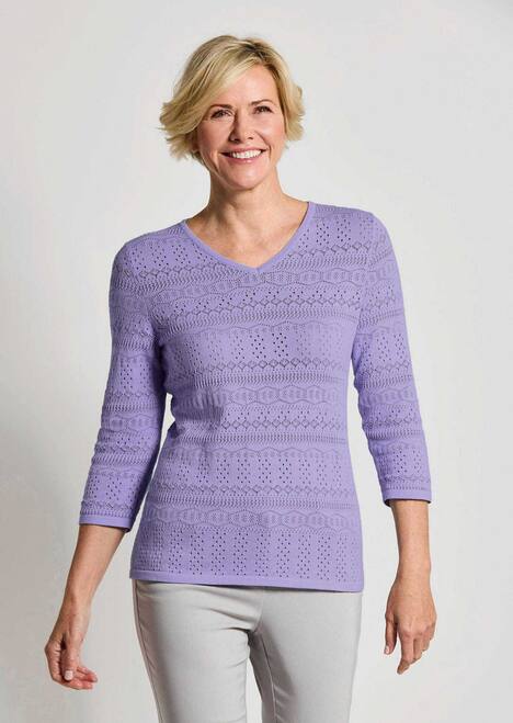 Sommerpullover mit V-Ausschnitt