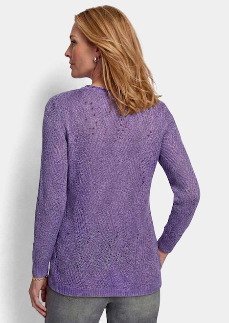 Ajourpullover mit Rundhalsausschnitt