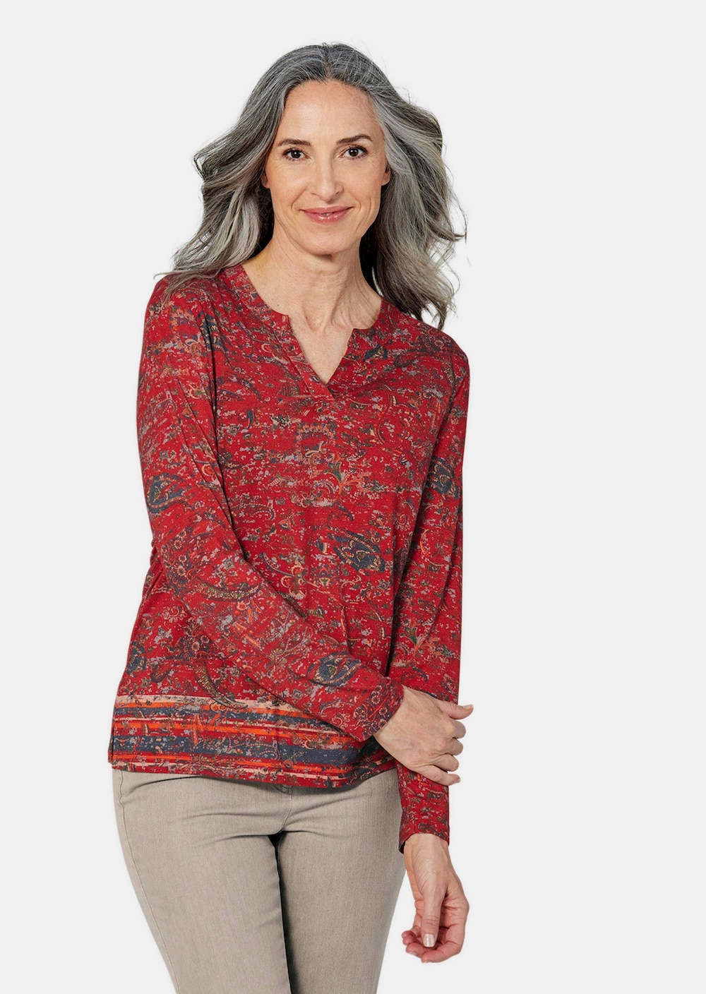 Langarmshirt mit Paisleymuster
