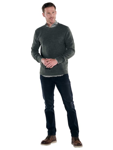engbers Herren Pullover aus Merinogarn , Dunkelgruen