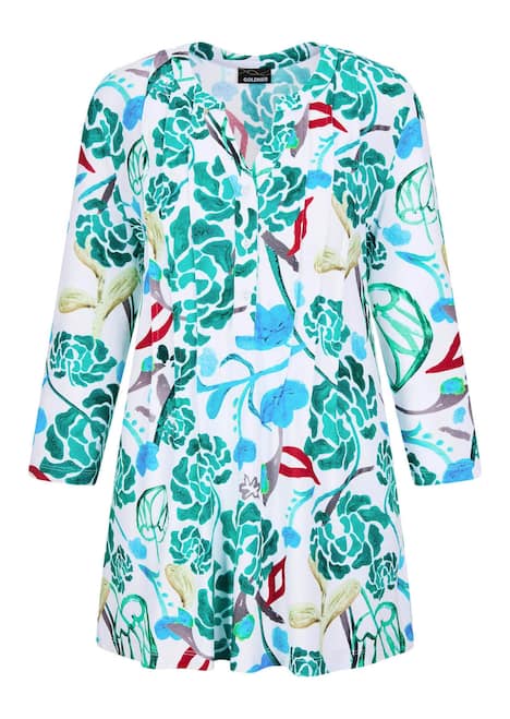Halbarm Tunika mit Allover-Print