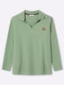 Langarm-Poloshirt Poloshirt mit offenem V-Ausschnitt Langarm Polokragen