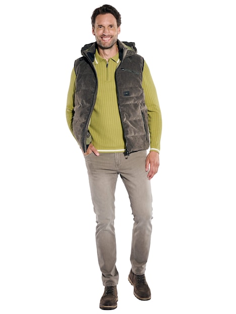 Herren Wasserdichte Weste aus Cord , Oliv