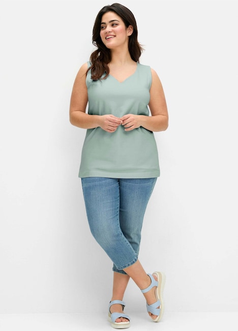 Tanktop Ärmellos Uni Ohne Kragen