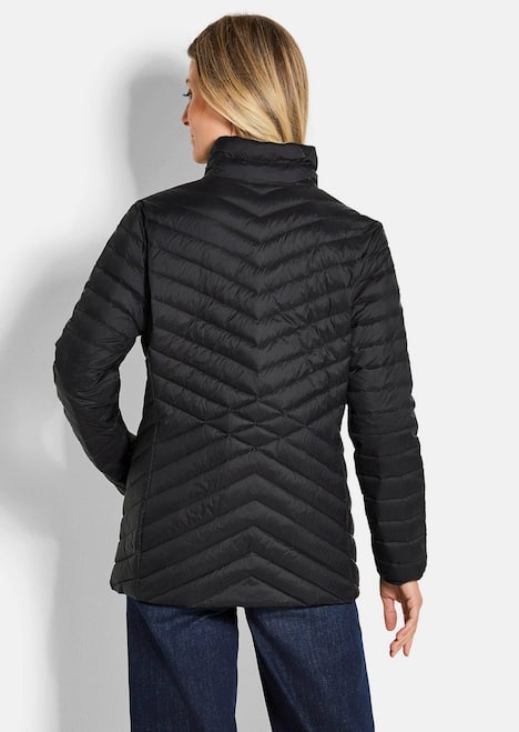 Herbstjacke mit Daunen, Stehkragen