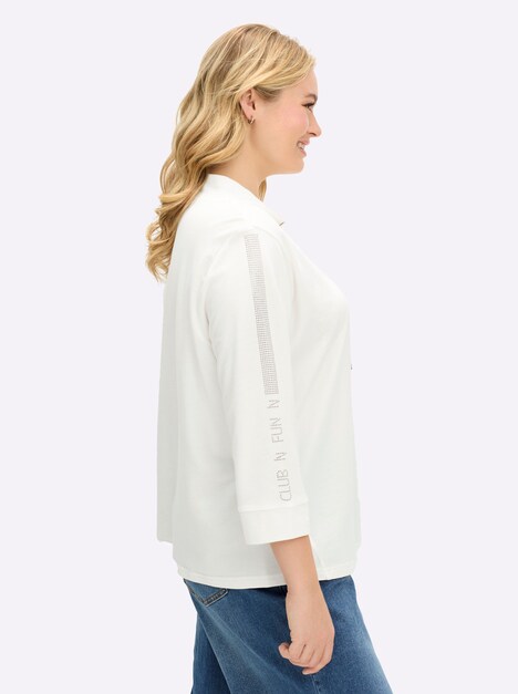 Sweatshirt 3/4-Arm Uni Stehkragen