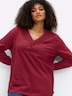 Langarm-Shirt Langarmshirt mit Spitze am V-Ausschnitt Langarm keine Angabe