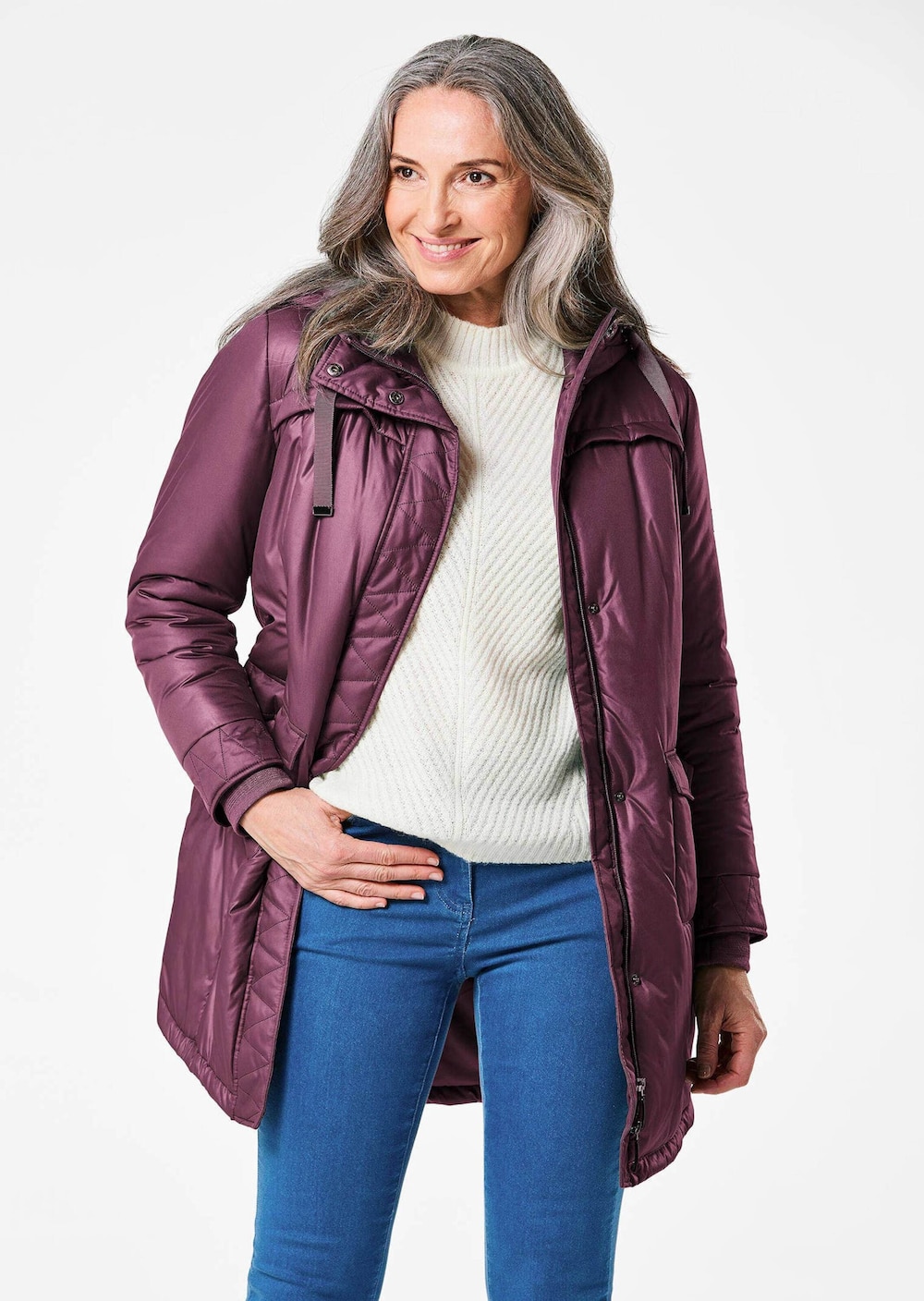 Sportiver Anorak mit Kapuze & Stepp