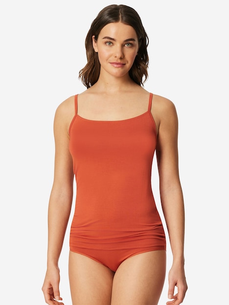 Schiesser Damen Unterhemd Modal Essentials 2-Pack terracotta,creme