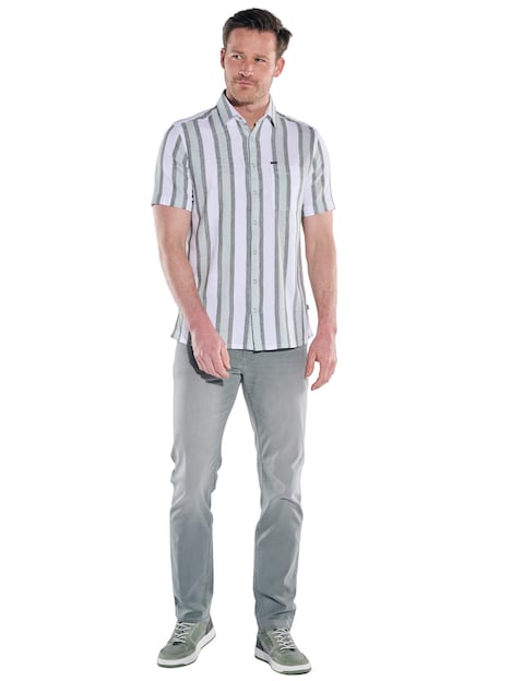 Herren Luftiges Leno-Baumwollhemd , Hellgruen