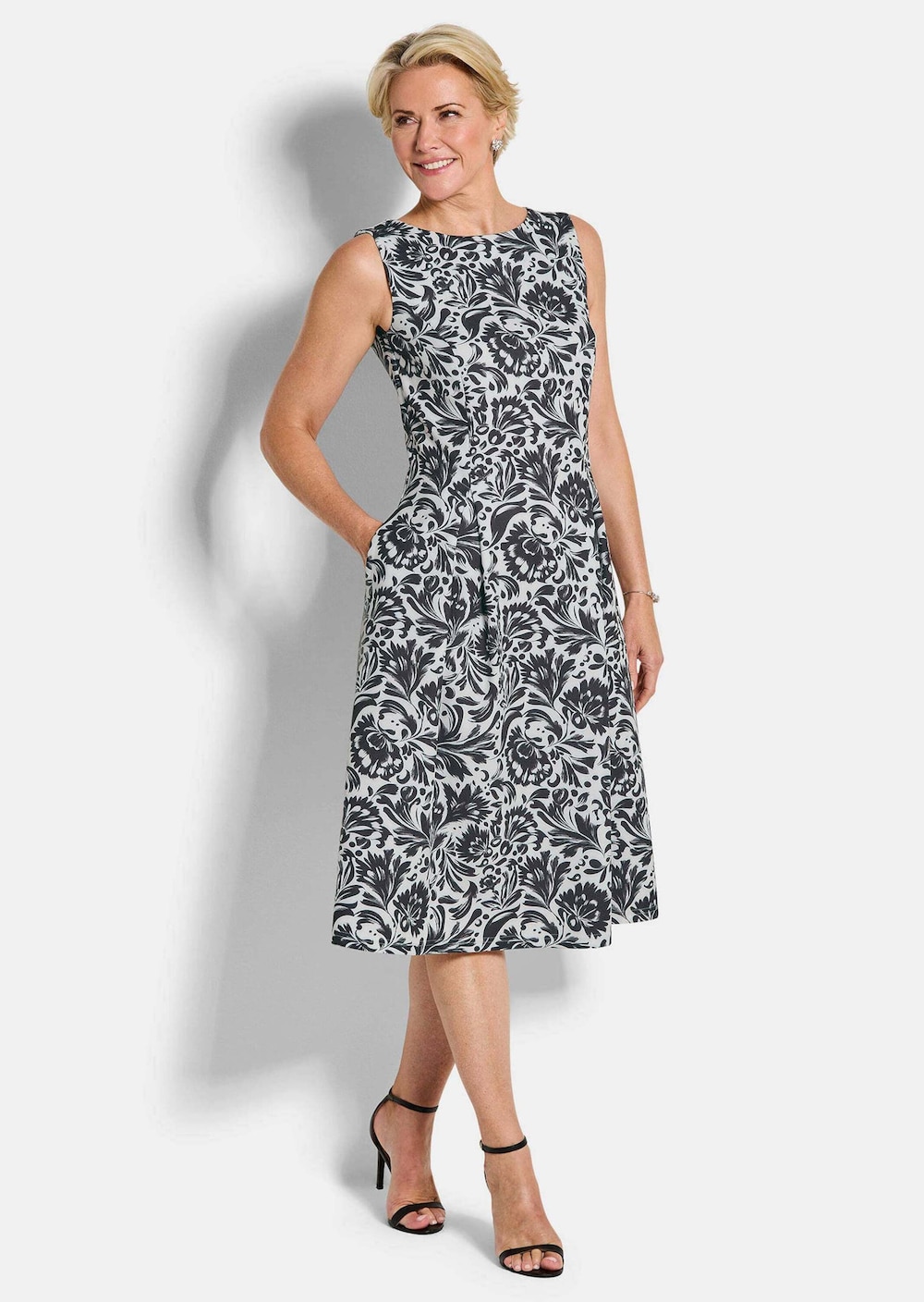 Elegantes Jerseykleid mit Faltenrock