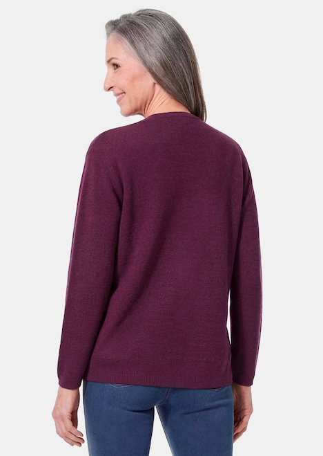Feinstrickjacke mit Schurwolle