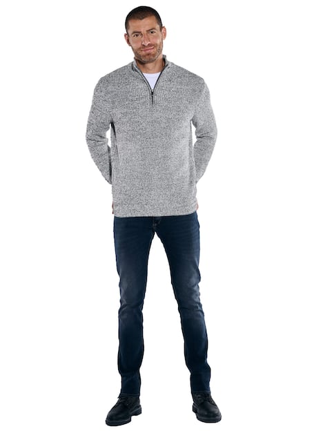 engbers Herren Pullover mit Troyerkragen , Schwarz