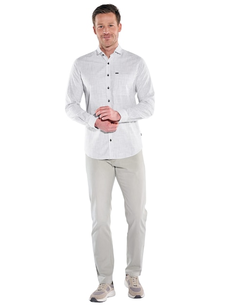 Herren Hemd gemustert , Braunbeige