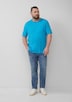 Flammgarn-T-Shirt mit Brusttasche und offenen Kanten