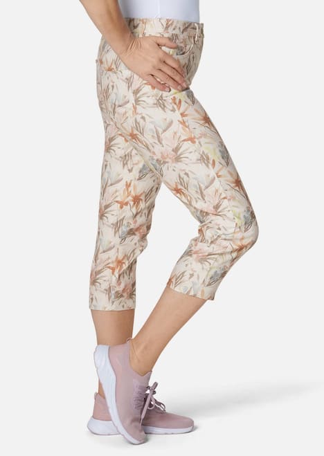 GOLDNER Broek met print Gedessineerde broek met uniek bloemenpatroon