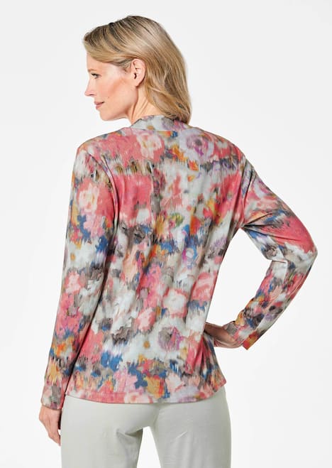 Langarmshirt mit Stehkragen, Jersey