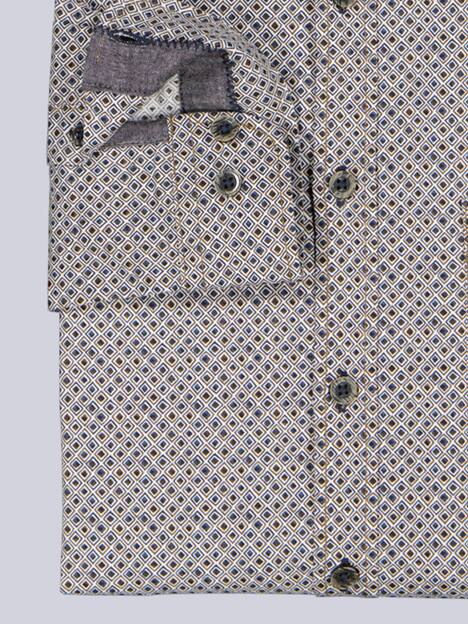 engbers Herren Langarm-Hemd gemustert , Hellbraun