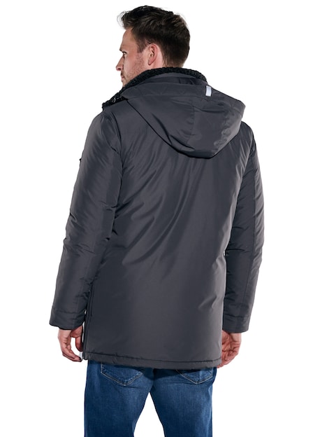 Herren Funktionsjacke mit abnehmbarer Kapuze , Schwarz
