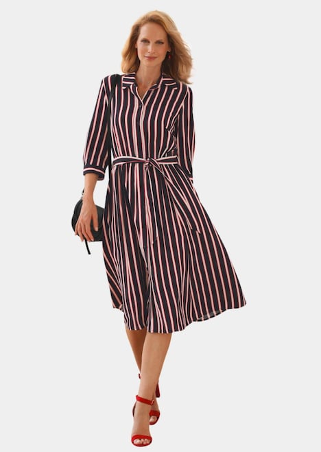 Hemdblusenkleid mit Streifendruck