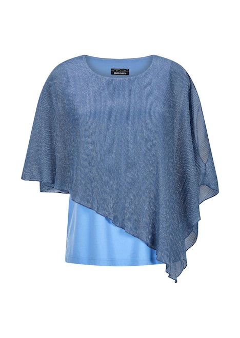 Asymmetrisches Blusenshirt mit Glanzgarn