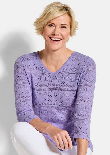 Sommerpullover mit V-Ausschnitt