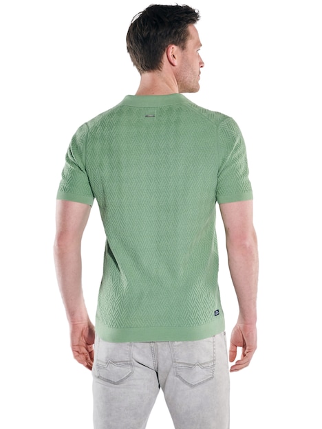 Herren Strick Polo-Shirt , Gruen