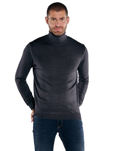 engbers Herren Pullover mit Rollkragen , Schwarz