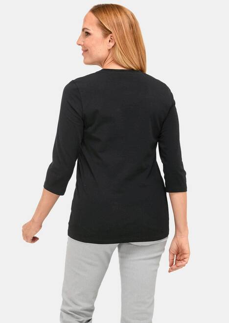 Geschmücktes Rundhalsshirt aus Pima-Baumwolle