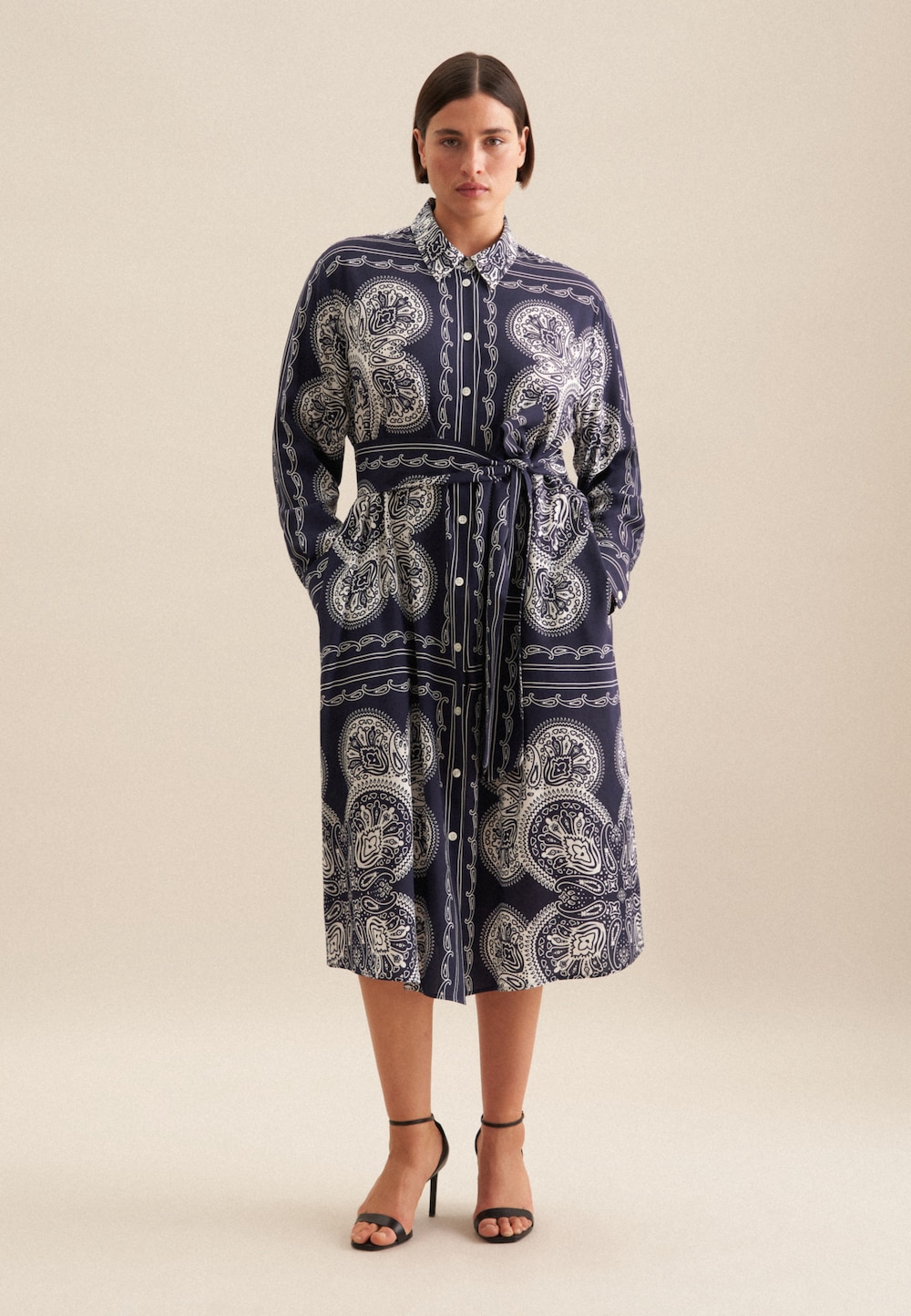 Damen Kleid - Tuchprint