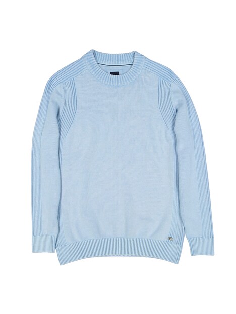 Herren Strickpullover aus edler Baumwolle , Hellblau