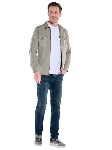 engbers Herren Kerniges Overshirt mit Zipper , Khaki