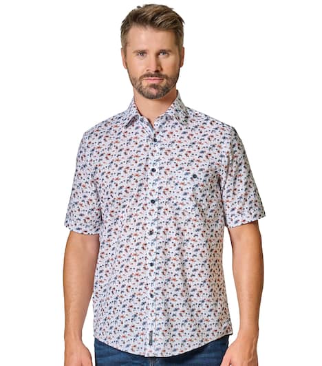 Freizeithemd Kurzarm Print Casual Fit