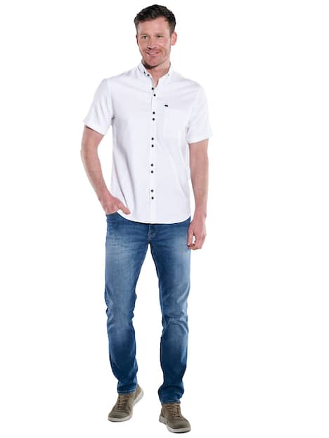 engbers Herren Kurzarm-Hemd uni , Reinweiss