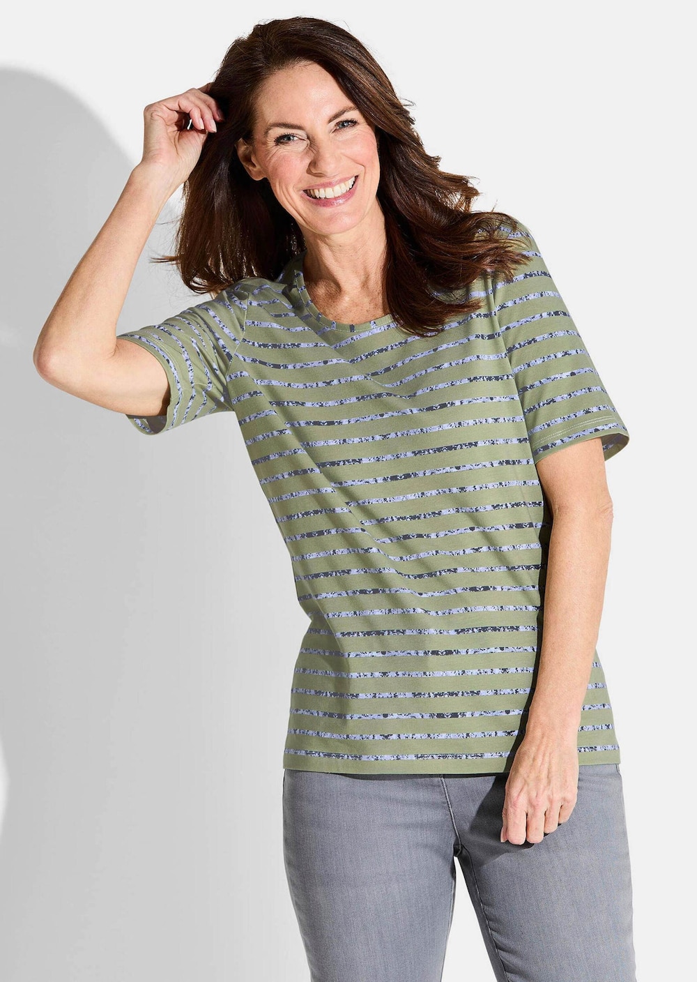 Jersey shirt met streeppatroon