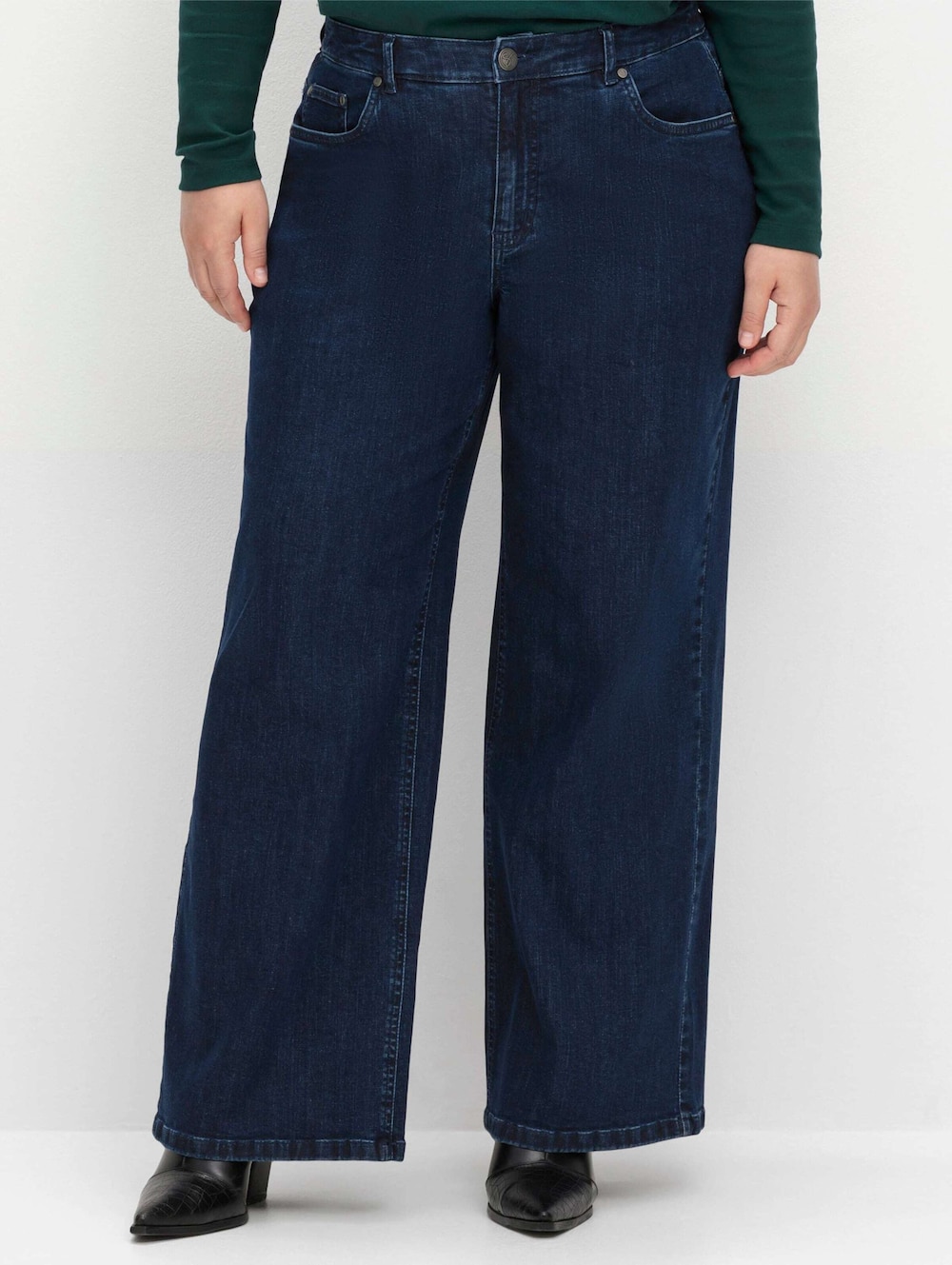 Stretch-Jeans High-Waist-Bund Uni