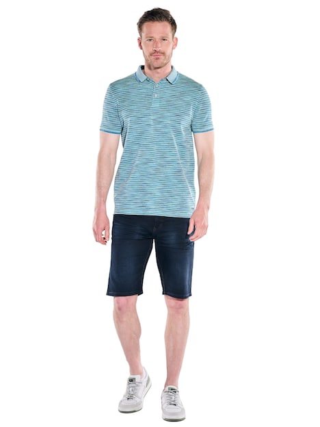 Herren Polo-Shirt meliert , Hellgruen