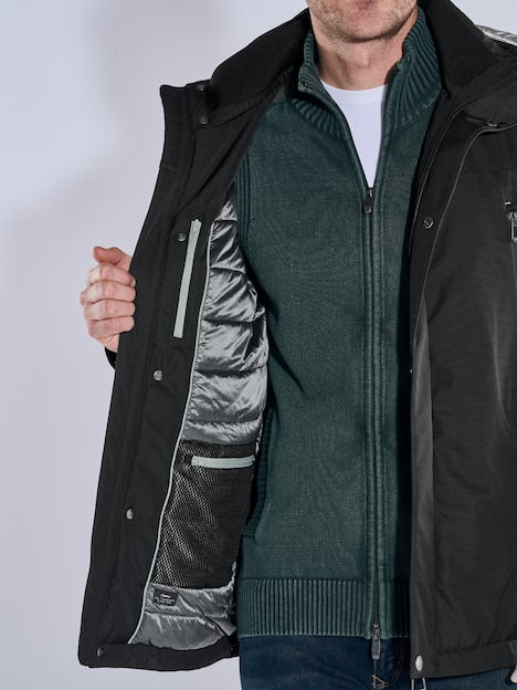 engbers Herren Funktionsjacke mit abnehmbarer Kapuze , Schwarz