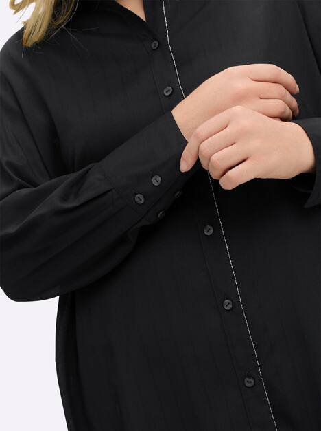 Hemdbluse Langarm Sonstiges Muster Hemdkragen