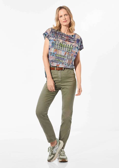 Ultraleichte Druckbluse aus reiner Baumwolle