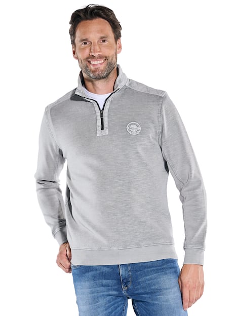 engbers Herren Sweatshirt strukturiert , Hellgrau