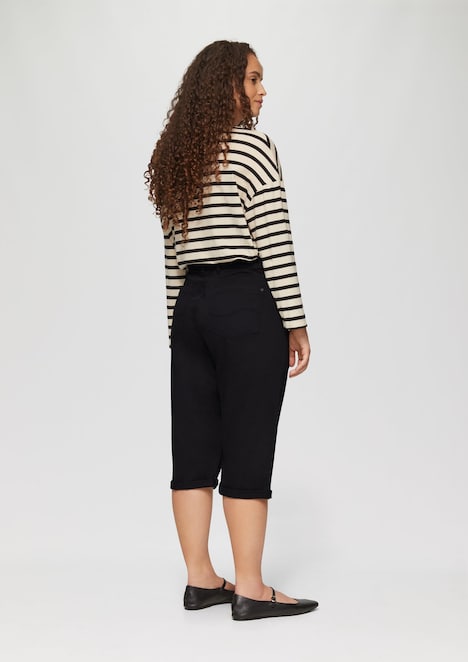 Elastische Capri-Hose aus Baumwoll-Satin