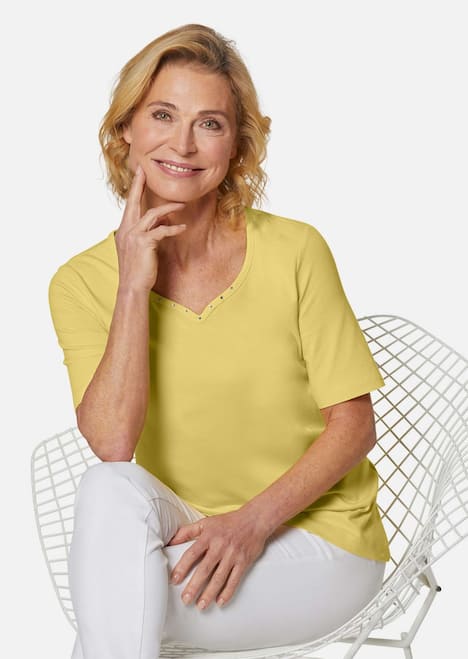 Halbarm Basic-Shirt aus Baumwolle