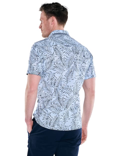engbers Herren Kurzarm-Hemd gemustert , Hellblau