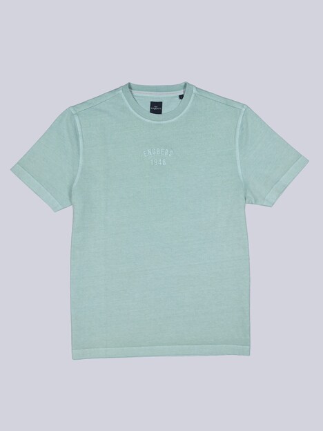 Herren Rundhals T-Shirt , Mittelblau