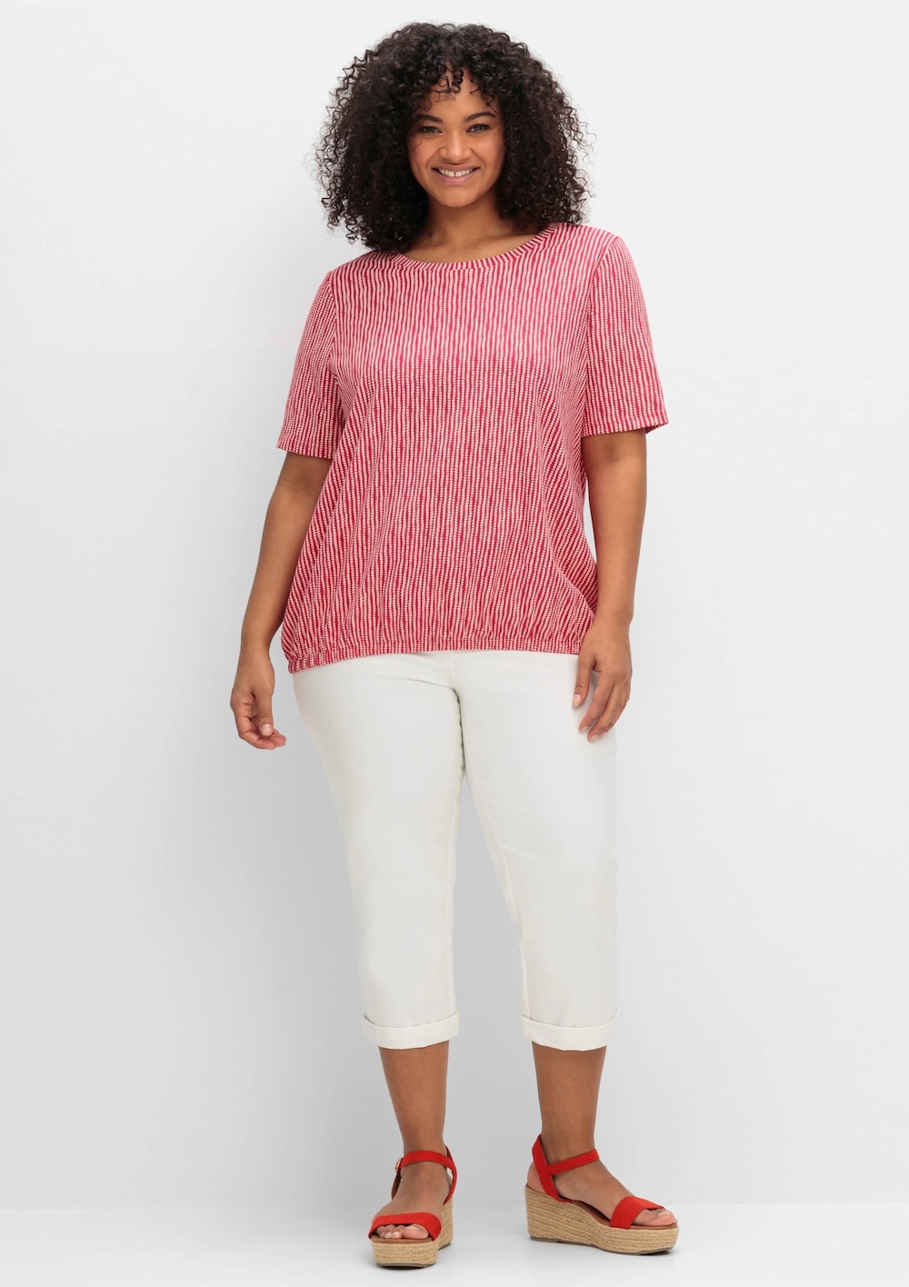 Rundhalsshirt Kurzarm Sonstiges Muster Ohne Kragen