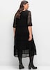 Spitzenkleid 3/4-Arm Uni Ohne Kragen