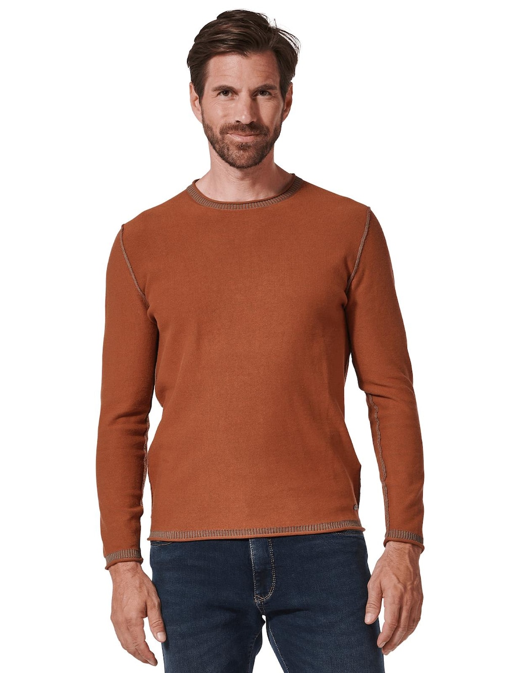 engbers Herren Pullover uni , Dunkelorange
