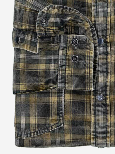 engbers Herren Langarm-Hemd kariert , Safrangelb