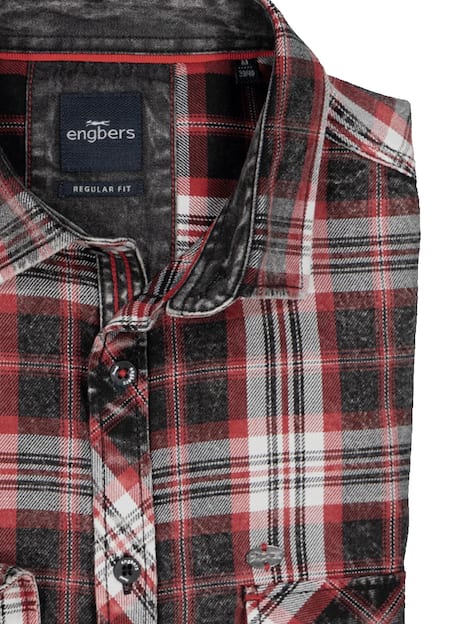 engbers Herren Langarm-Hemd kariert , Rot